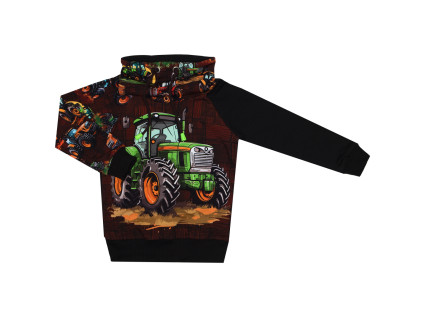 Mikina se stojáčkem  - Traktor zelený