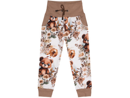 Tepláčky s kapsou - Medvídek s kytičkou