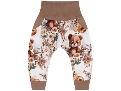 Tepláčky Baggy - Medvídek s kytičkou