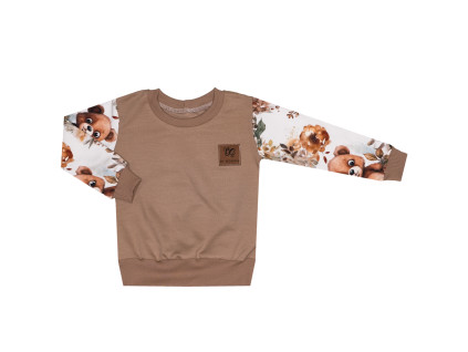 Mikina bez kapuce - Medvídek s kytičkou