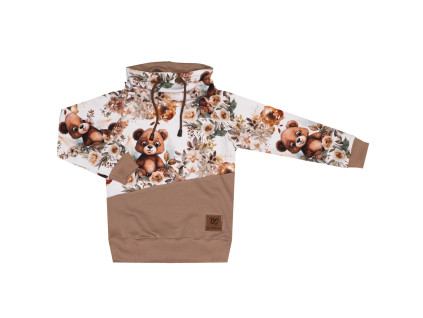 Mikina se stojáčkem  - Medvídek s kytičkou