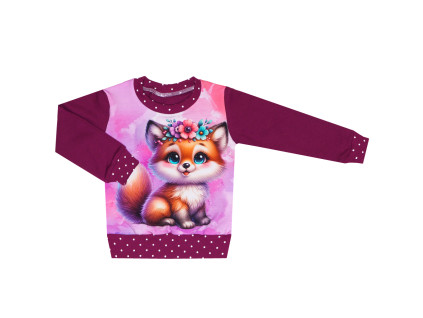 Mikina bez kapuce - Puntík borůvka - lištička