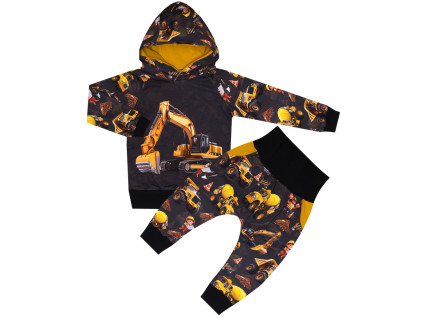 Tepláková souprava - Šéf na stavbě - bagr ( kapuca )