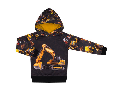 Mikina s kapucí - Šéf na stavbě - bagr