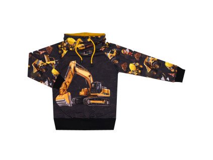 Mikina se stojáčkem  - Šéf na stavbě - bagr