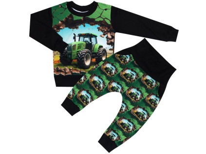 Tepláková souprava - Traktory zelené (bez kapuce)