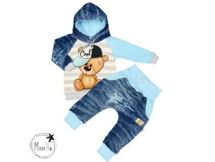 Tepláková souprava - Medvídek BOY " cool=hustý " ( kapuca )