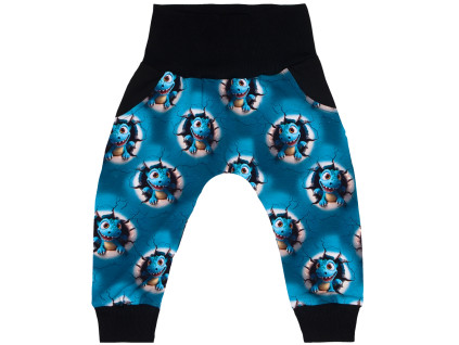 Tepláčky Baggy - DINO modrý