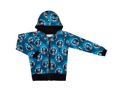 Mikina na zip - DINO modrý