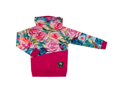 Mikina se stojáčkem  - Kytičky - skladem