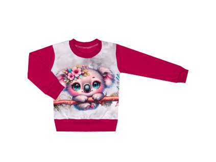 Mikina bez kapuce - Kytičky s koalou - skladem