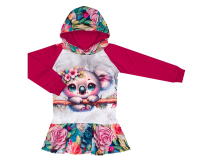 Mikinošaty s kapucí Kytičky s koalou - skladem
