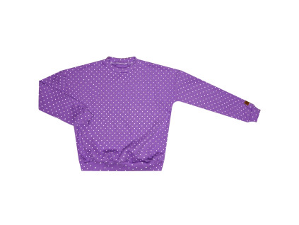 Mikina ŽEBRO bez kapuce - puntík fialová - skladem