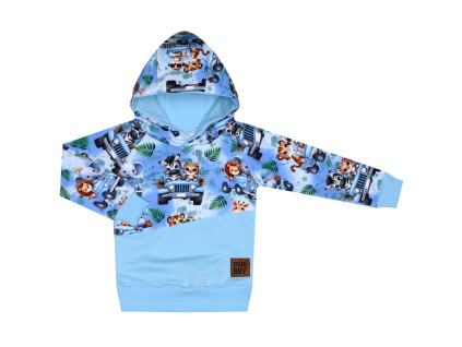 Mikina s kapucí - ZOO v autíčku - skladem