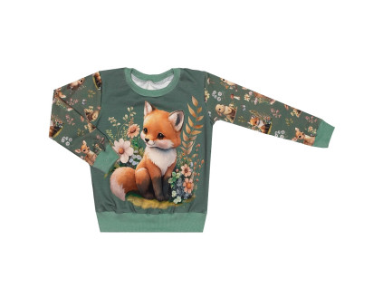 Mikina bez kapuce - Lesní zvířátka - lištička