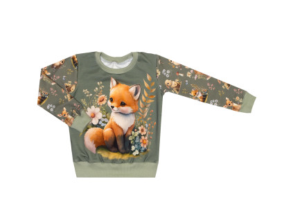 Mikina bez kapuce - Lesní zvířátka - lištička