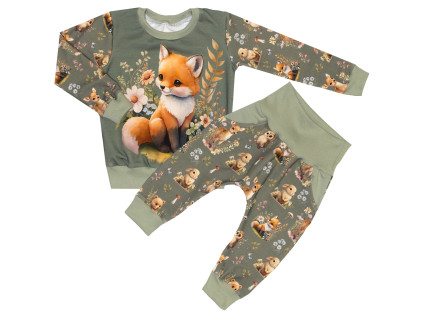 Tepláková souprava - Lesní zvířátka - lištička (bez kapuce)