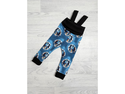 Tepláčky s traky - DINO modrý