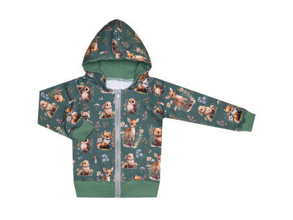 Mikina na zip - Lesní zvířátka