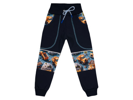 Softshellové kalhoty s fleecem - Stavba modrá - skladem