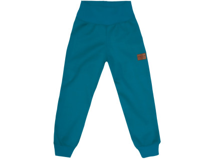 Softshellové kalhoty basic s fleecem - Petrolej - skladem