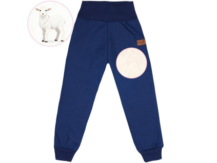 Softshellové kalhoty basic s beránkem - Modré - skladem
