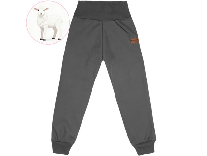 Softshellové kalhoty basic s beránkem - Tmavě šedé - skladem