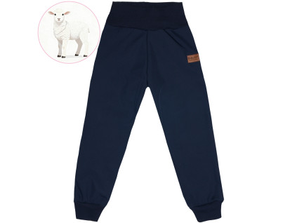 Softshellové kalhoty basic s beránkem - Tmavě modré - skladem