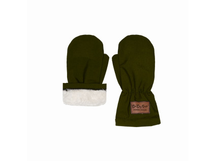 Softshellové rukavice s beránkem - Khaki - skladem