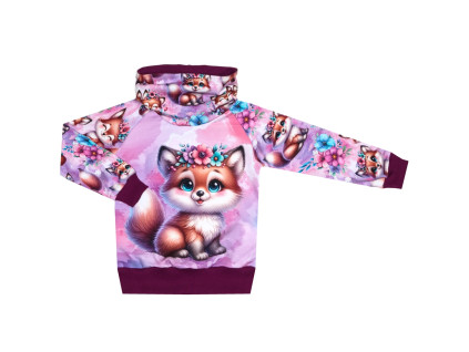 Mikina se stojáčkem  - Lištičky