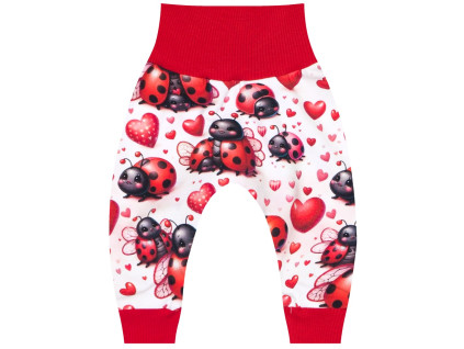 Letní tepláčky - Berušky a srdíčka