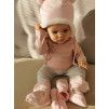 Capáčky Basic - Světle růžová s beránkem (Velikost Newborn)