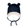 Čepička s oušky zimní - Tmavě modrá