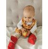 Capáčky Basic - Červená s beránkem - skladem (Velikost 3-6 měsíců)