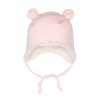 Čepička s oušky zimní - Světle růžová - skladem