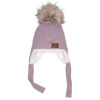 Ušanka VAFLE - Světle fialová s beránkem