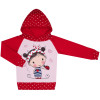 Tepláková souprava - Puntík červená - Holčička s beruškou (kapuca)