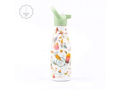 d80ae90f22f4a90e735a0bb8fd874aba detska nerezova termolahev cool bottles kids spring flowers trivrstva 260ml 3d 1