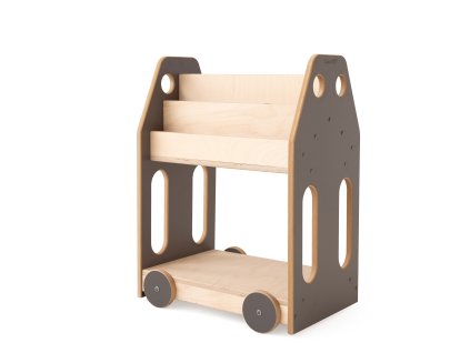 Knižnica/ regál drevená montessori auto sivá