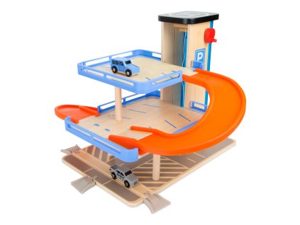 small foot Drevená poschodová garáž s výťahom