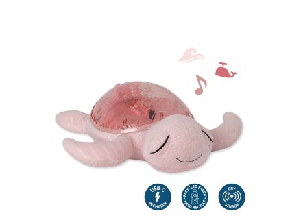 Cloud b® Tranquil Turtle™ - Nočné svetielko s melódiou, Korytnačka, ružová