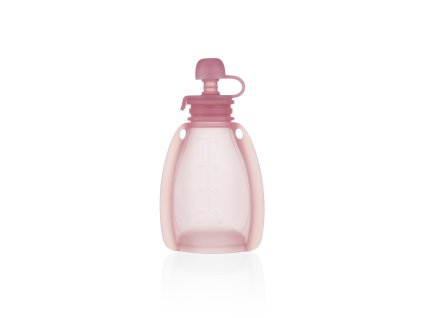 Silikónové plniteľné vrecko na detskú stravu, Transparent Pink