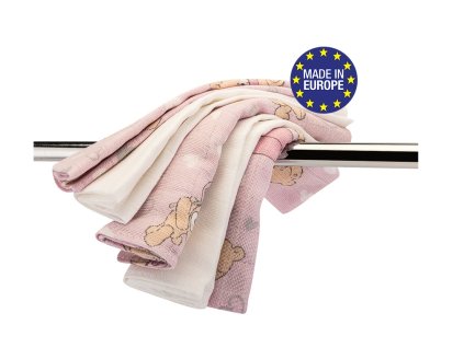Bomimi OSUŠKA MINI Premium 140 g/m2, 40x40, 5ks (2x bílá+3xpotisk), TEDDY-RŮŽOVÁ