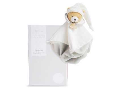 Doudou Darčeková sada Plyšový muchláčik sivý Medvedík 25 cm