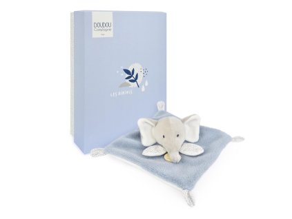 Doudou Plyšový muchláčik modrošedý Slon19 cm