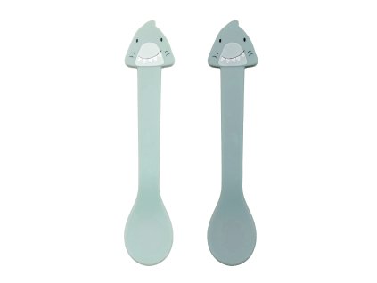 Dětské silikonové lžičky Trixie 2-pack - Mr. Shark