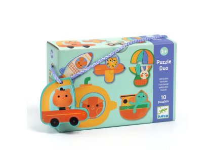 dj08270 puzzle duo dopravne prostriedky 10 ks