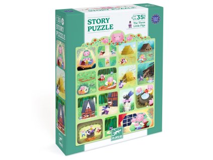 dj07051 pribehove puzzle tri prasiatka 35 dielikov 2