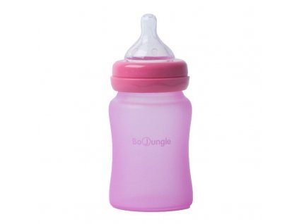 Sklenená fľaša s úchytmi B-Thermo 150ml Pink
