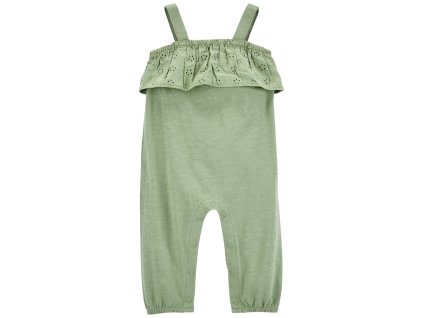 CARTER'S Overal bez nožičiek na ramienka Green Embroidery dievča